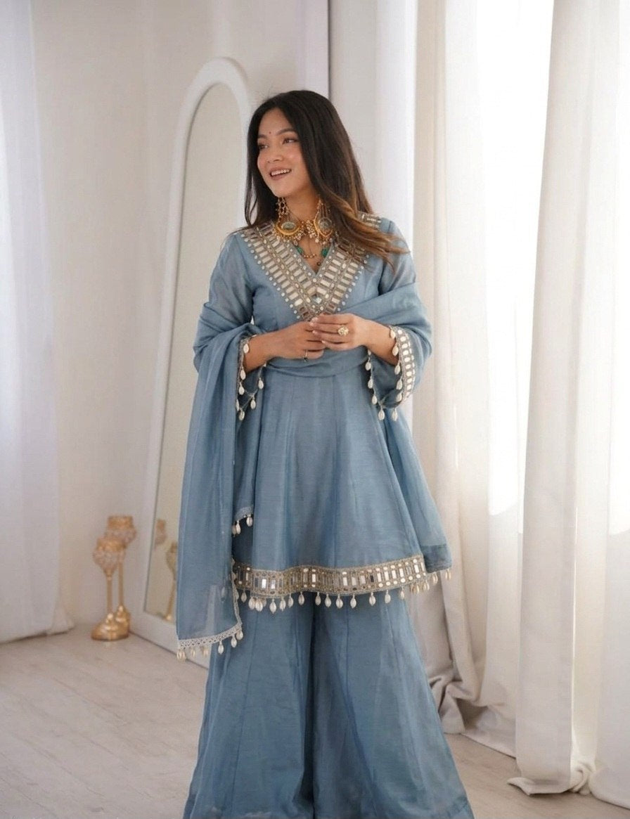 Aakrish Designers Tranding Plazzo Set 9Colour Available