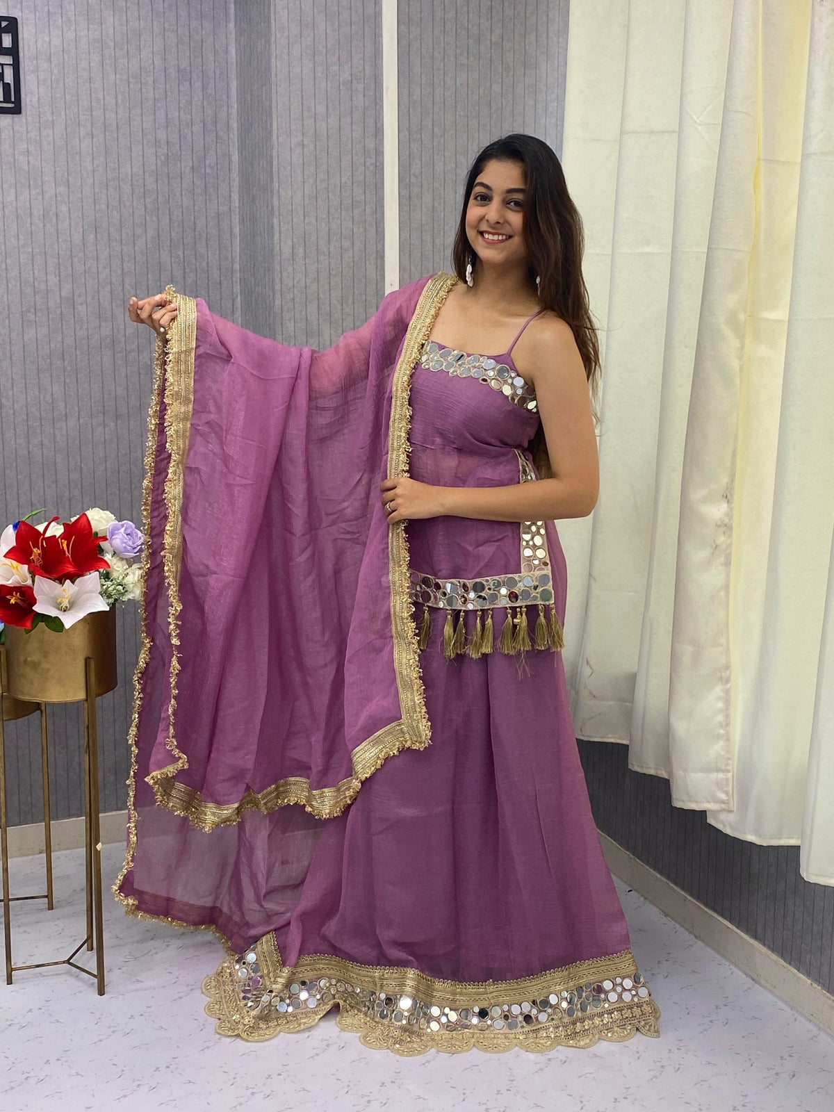 AakrishDesigners Real Mirror Work Lengha Choli Perfect Navratri Look