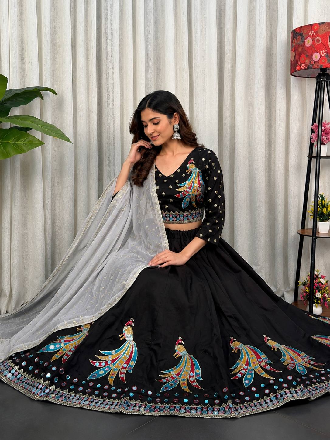 AAKRISH DESIGNERS NAVRATRI COLLECTION LENGHA CHOLI FULL STICH 2026