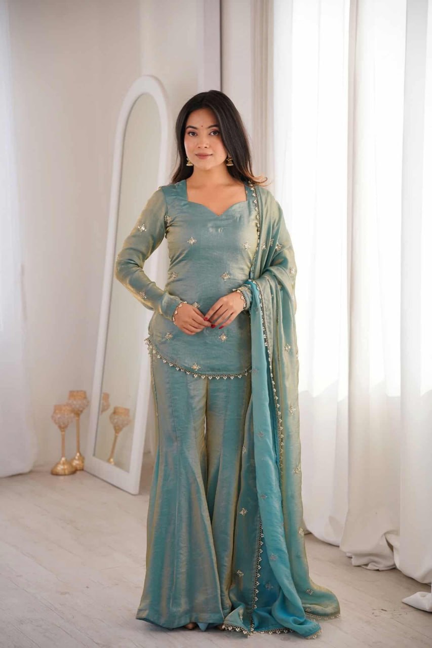 AAKRISH DESIGNERS HEAVY FRENDY SILK WITH LACE SUIT SET