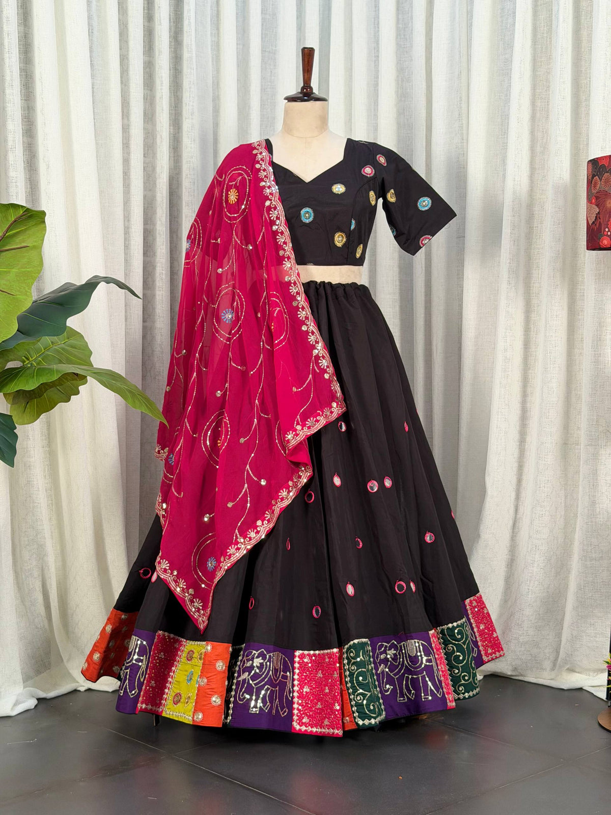 AAKRISH DESIGNERS NEW PATTERN LENGHA CHOLI BLACK 2026