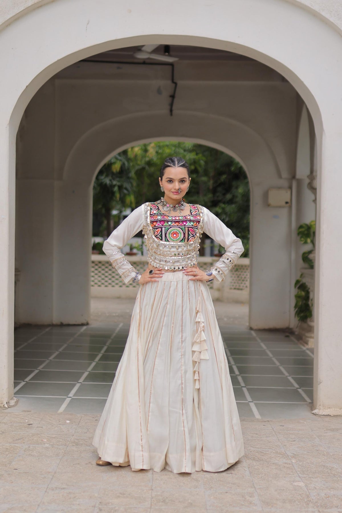 AAKRISH DESIGNERS MULTY COLOUR NAVRATRI LEHENGA CHOLI COLLECTIONS