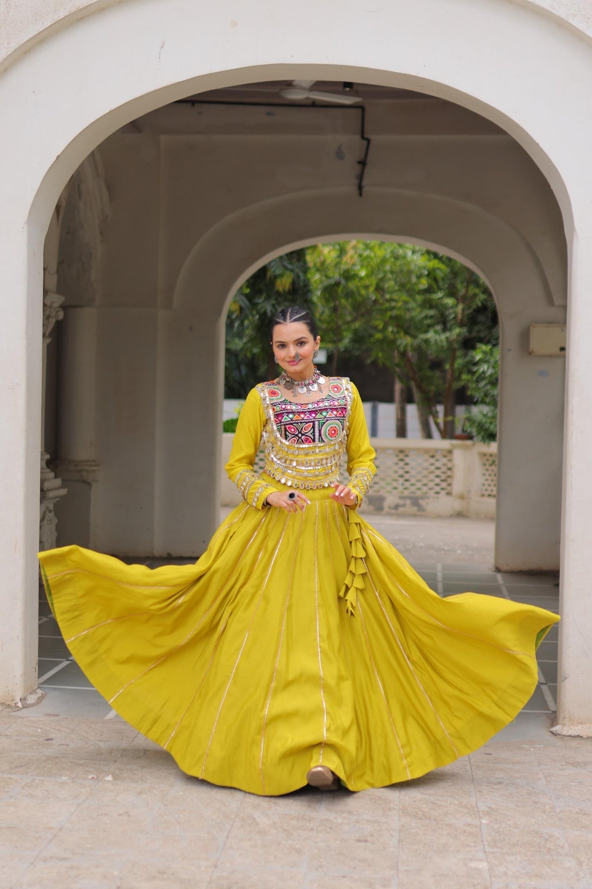 AAKRISH DESIGNERS MULTY COLOUR NAVRATRI LEHENGA CHOLI COLLECTIONS