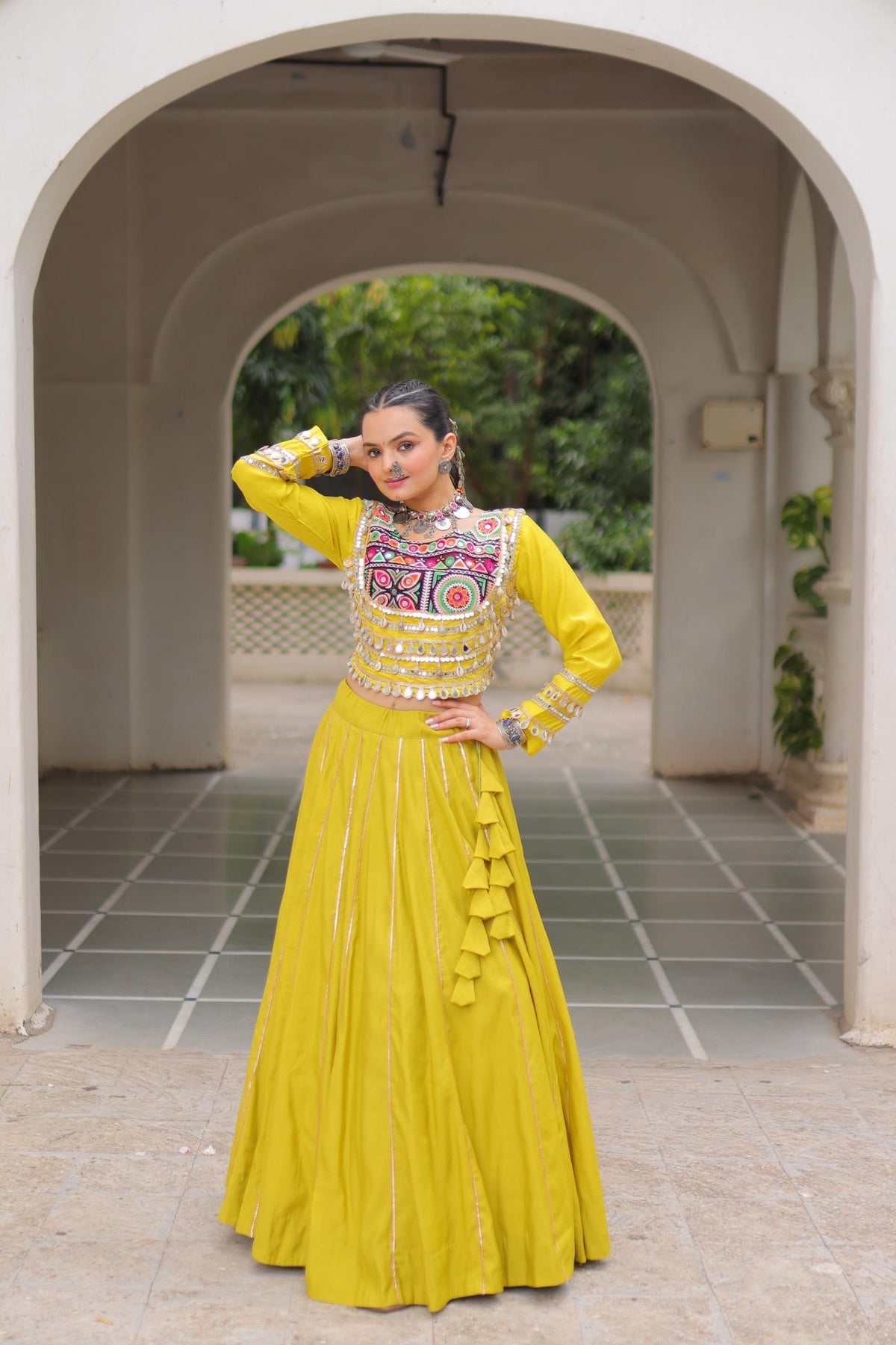 AAKRISH DESIGNERS MULTY COLOUR NAVRATRI LEHENGA CHOLI COLLECTIONS