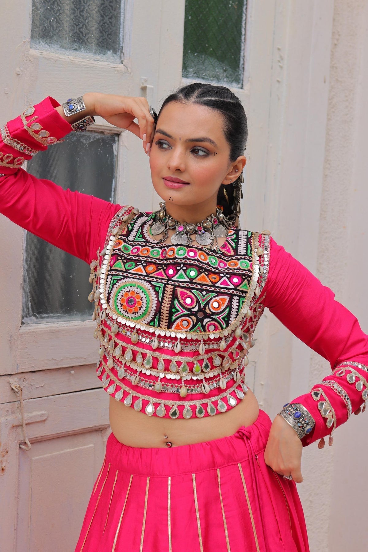 AAKRISH DESIGNERS MULTY COLOUR NAVRATRI LEHENGA CHOLI COLLECTIONS