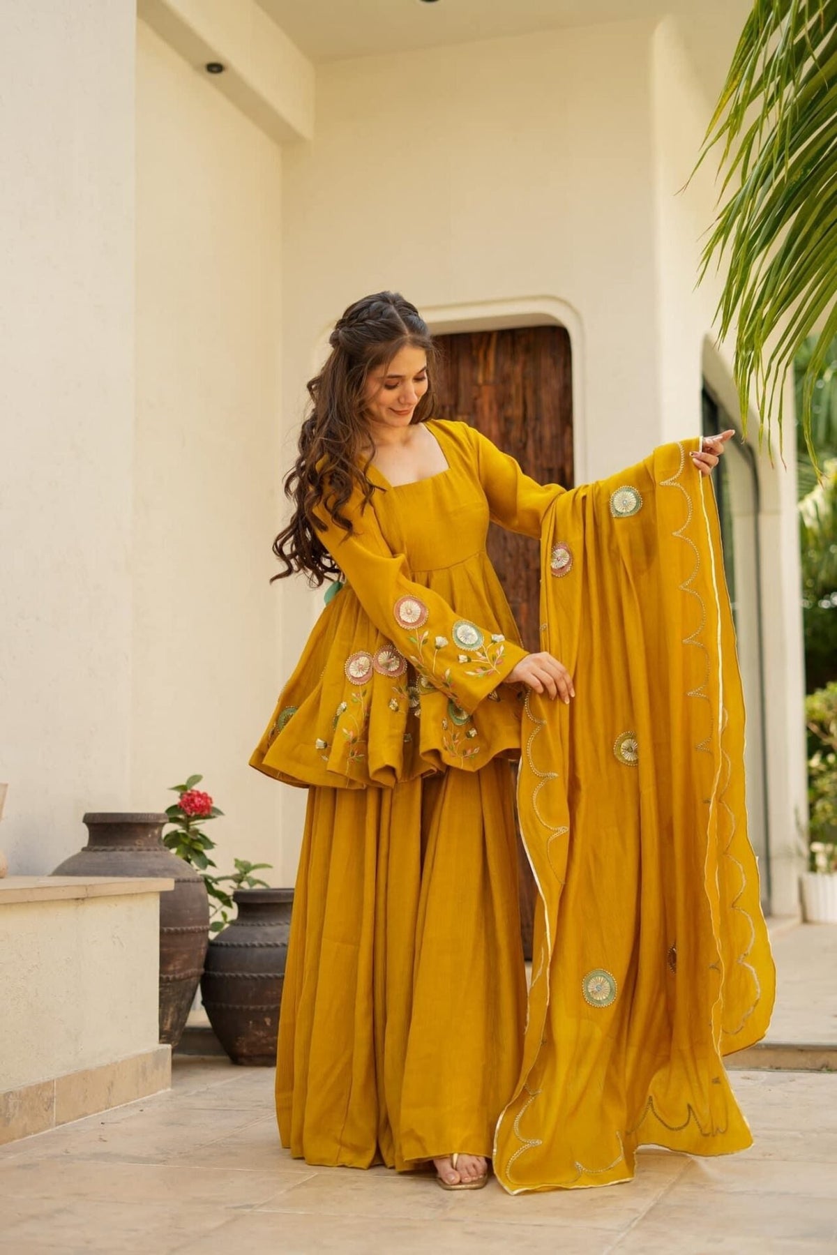 AakrishDesigners Tranding Plazzo set With Handwork