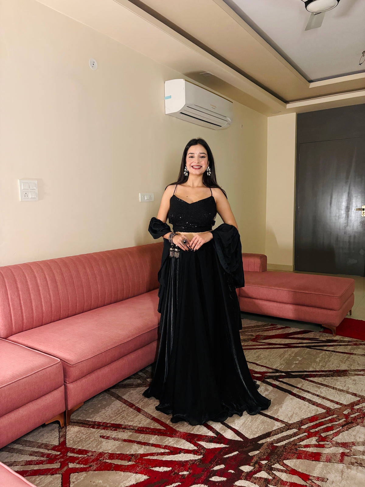 AAKRISH DESIGNERS TRANDING NAVRATRI COLLECTION BLACK LENGHA CHOLI 2026