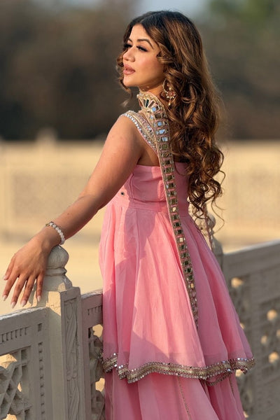 Aakrish Designers Tranding Baby Pink Plazzo set