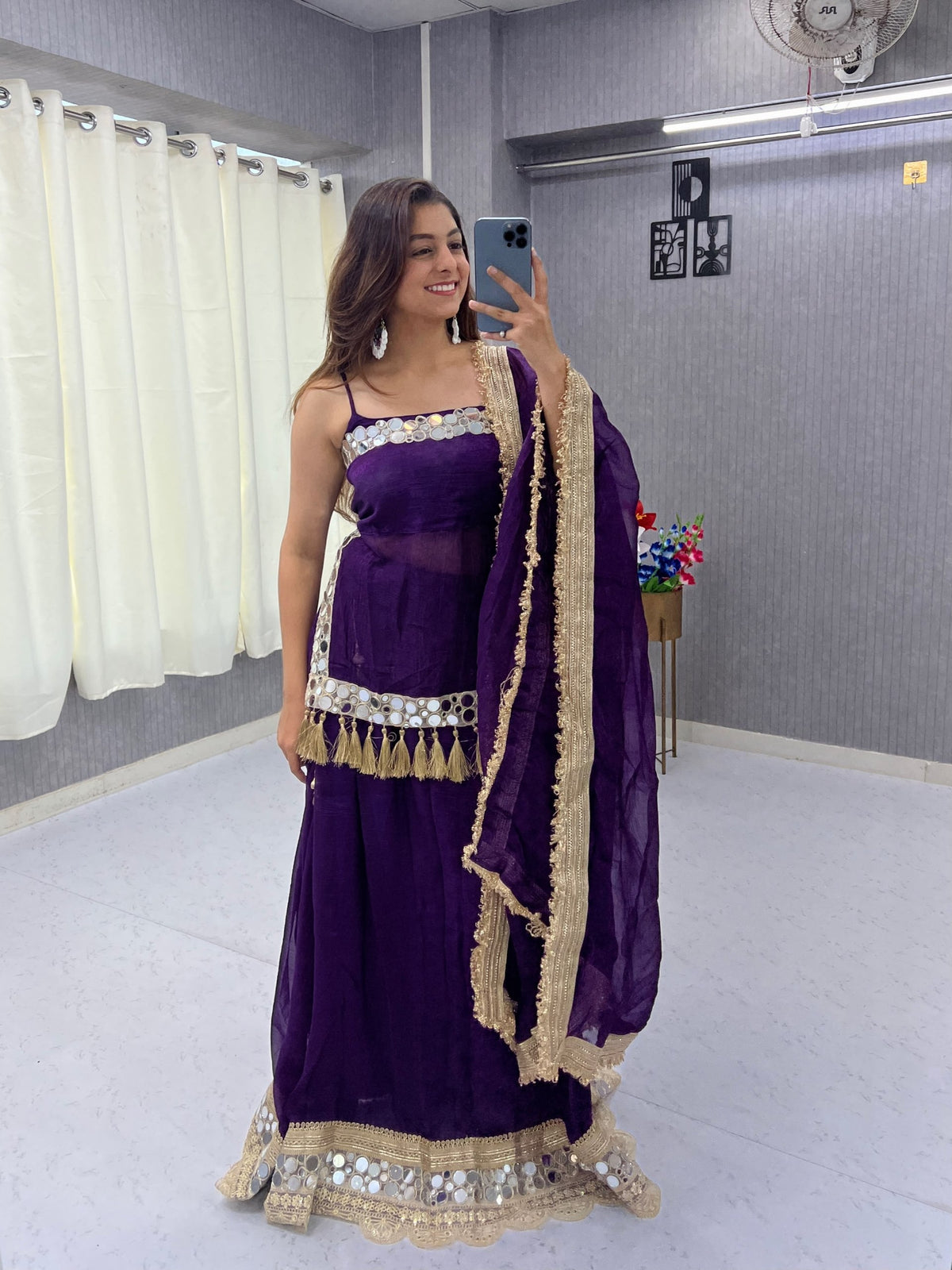 AakrishDesigners Real Mirror Work Lengha Choli Perfect Navratri Look