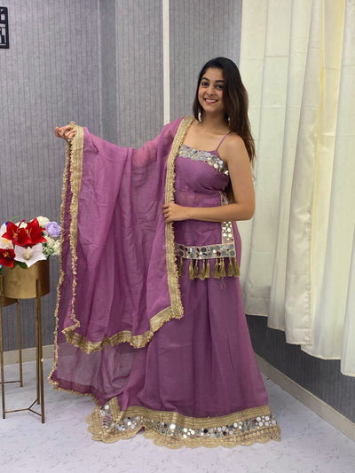 AakrishDesigners Real Mirror Work Lengha Choli Perfect Navratri Look