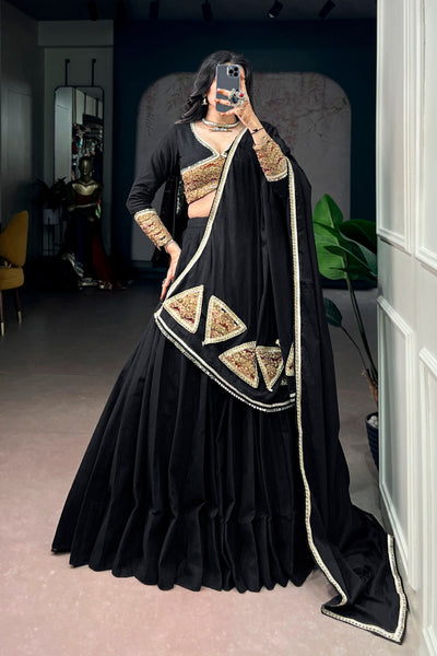 AAKRISH DESIGNERS BLACK BEAUTY TRANDING NAVRATRI LENGHA CHOLI STICHED