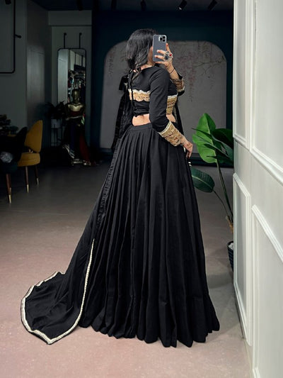 AAKRISH DESIGNERS BLACK BEAUTY TRANDING NAVRATRI LENGHA CHOLI STICHED