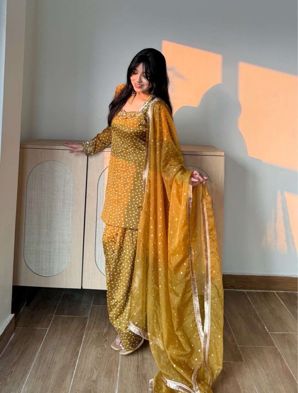 AAKRISH DESIGNERS HEAVY CHINON SILK WITH DIGITAL PRINT SUIT SET