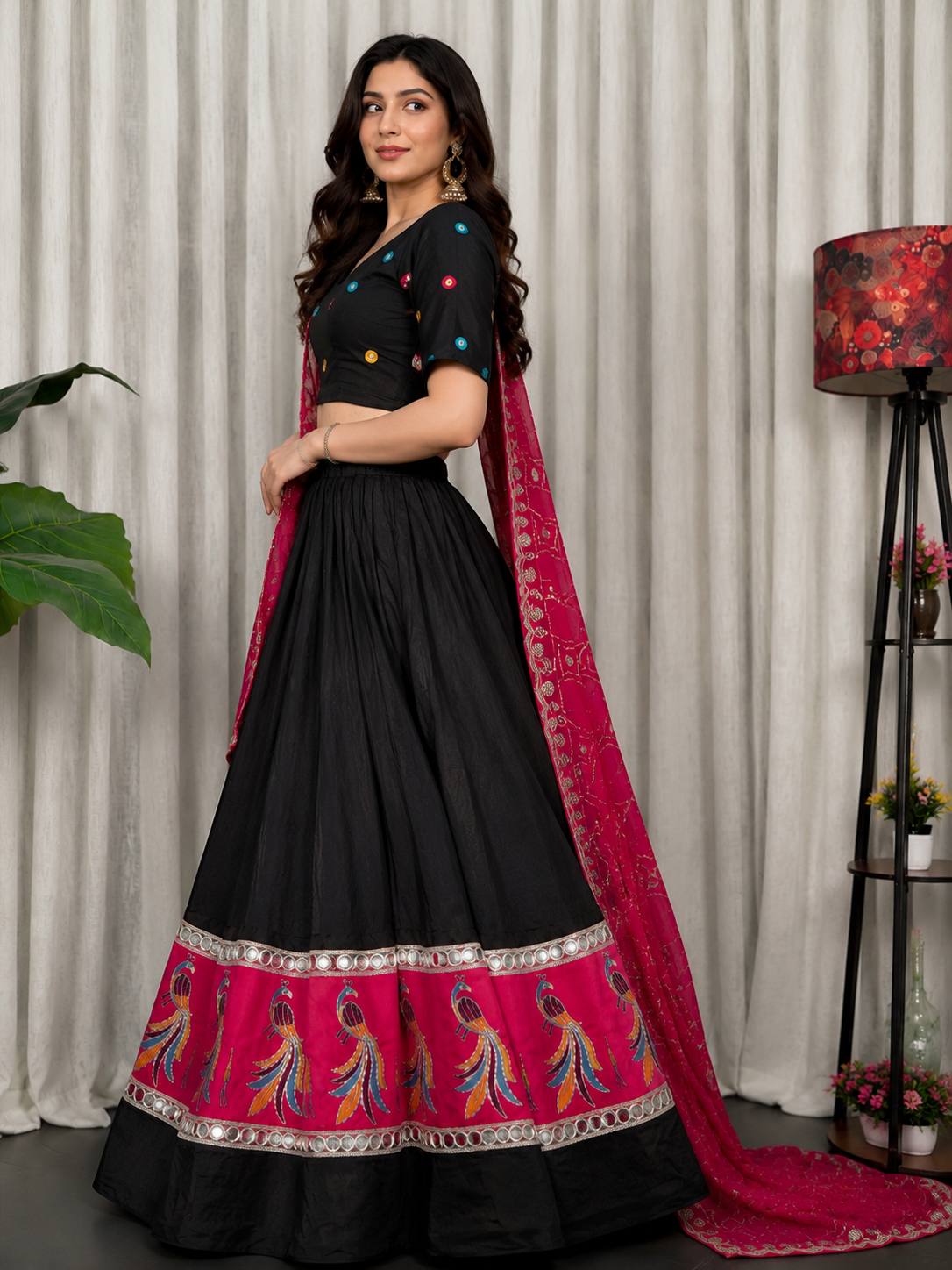 AAKRISH DESIGNERS TRANDING BLACK  LENGHA CHOLI 2026