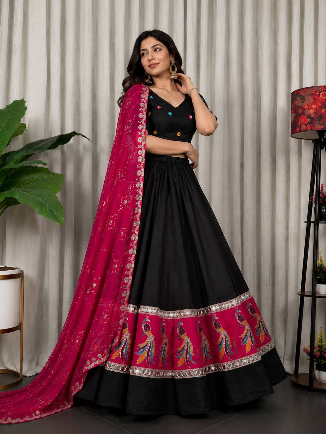 AAKRISH DESIGNERS TRANDING BLACK  LENGHA CHOLI 2026