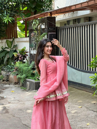 AAKRISH DESIGNERS PINK DAILY WEAR SUIT SET