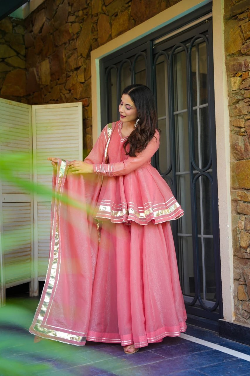 AAKRISH DESIGNERS PINK DAILY WEAR SUIT SET