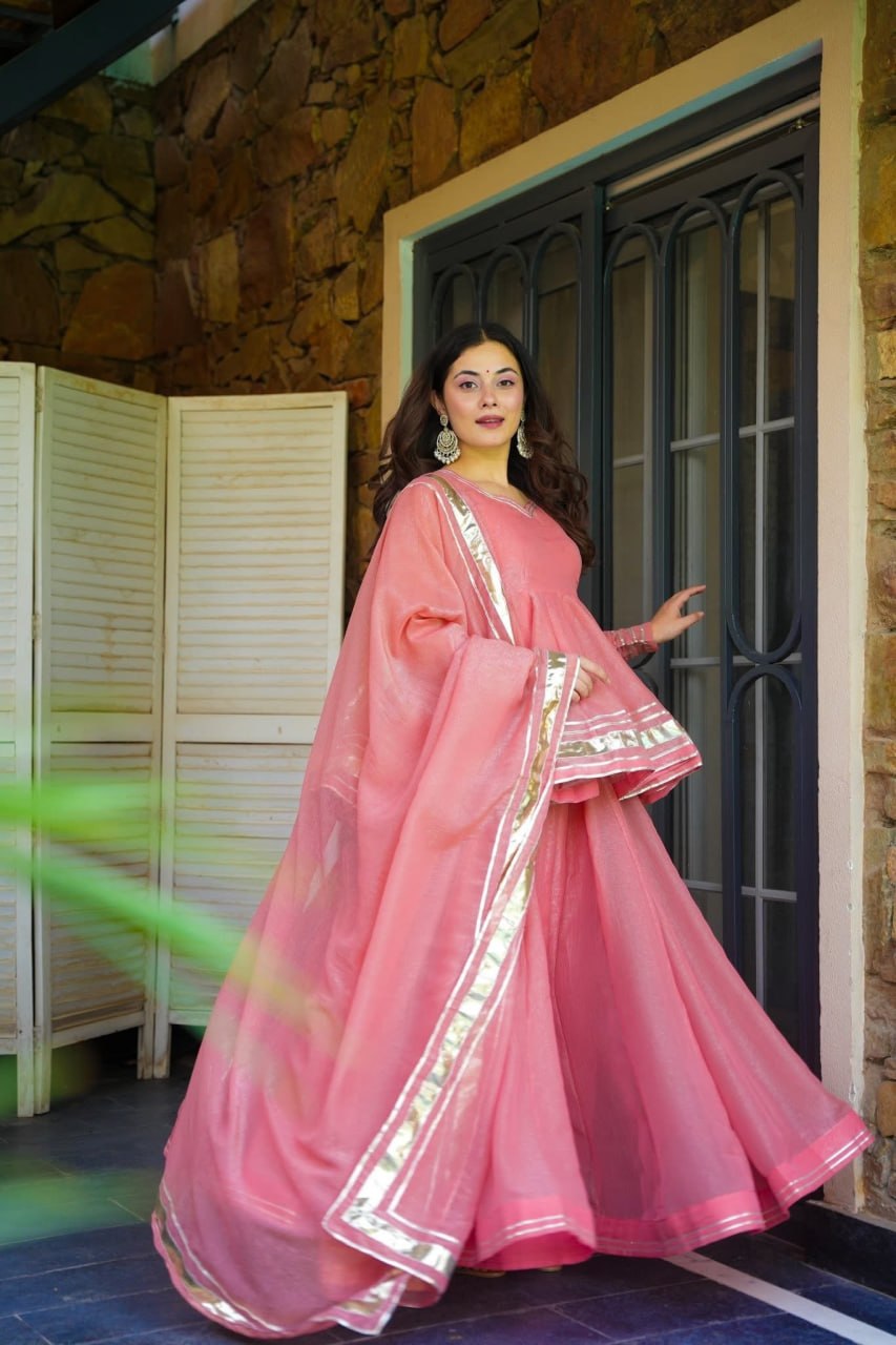 AAKRISH DESIGNERS PINK DAILY WEAR SUIT SET