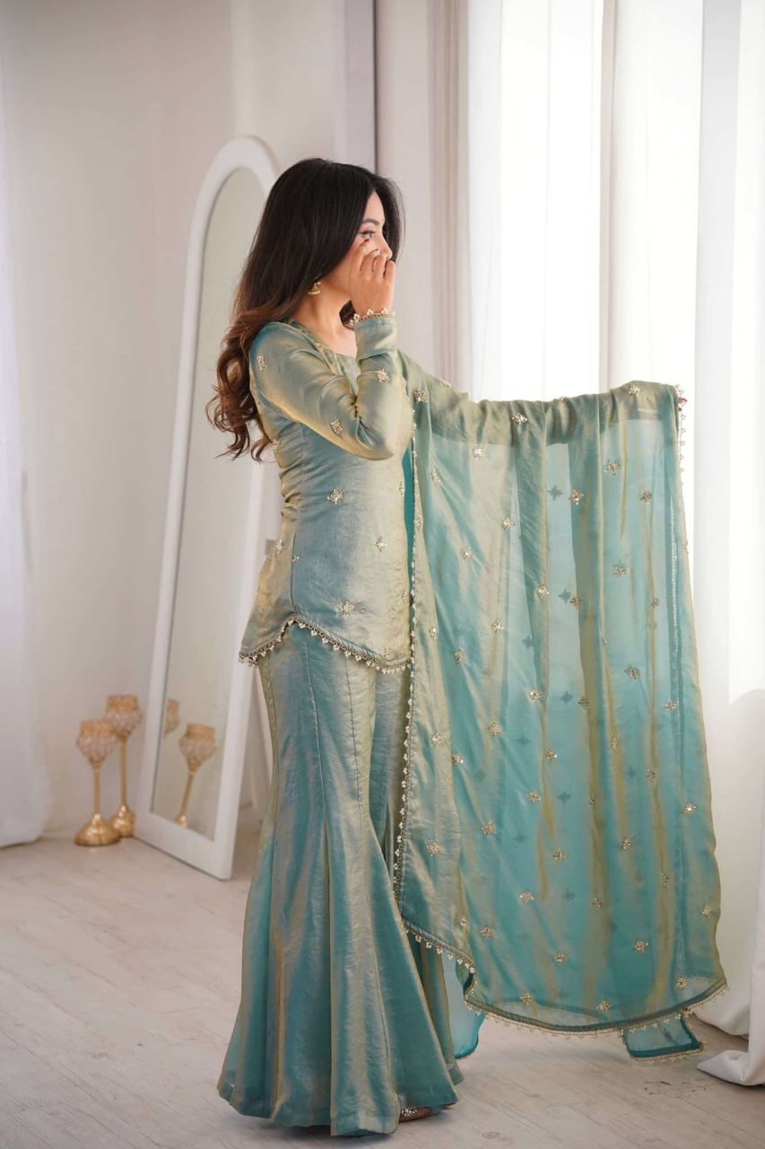 AAKRISH DESIGNERS HEAVY FRENDY SILK WITH LACE SUIT SET