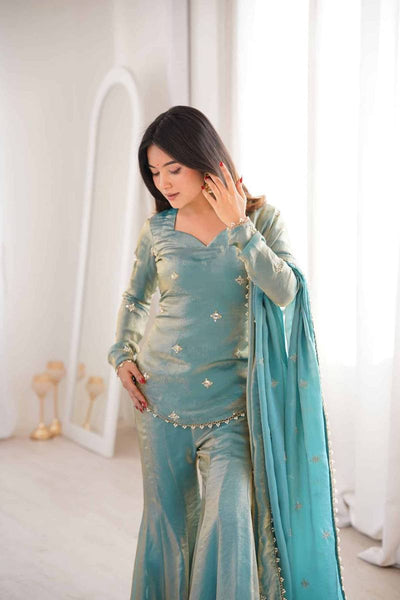 AAKRISH DESIGNERS HEAVY FRENDY SILK WITH LACE SUIT SET