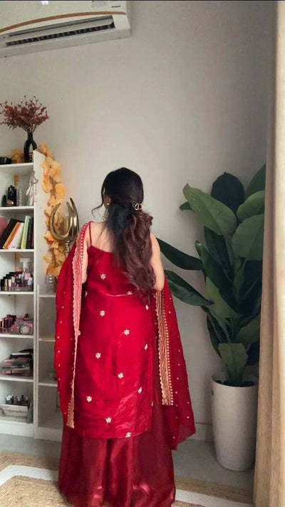 AAKRISH DESIGNERS RED SUIT SET