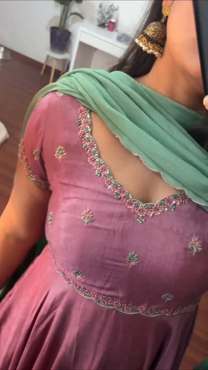 AAKRISH DESIGNERS ANARKALI with Scalloped Gota Patti Dupatta