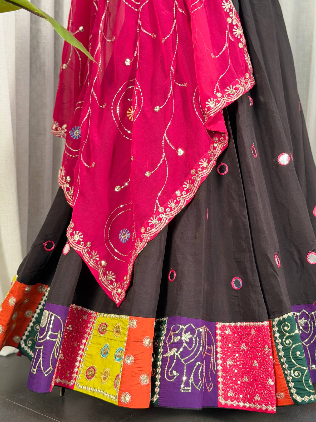 AAKRISH DESIGNERS NEW PATTERN LENGHA CHOLI BLACK 2026