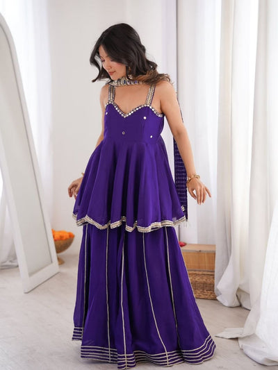 AakrishDesigners Tranding Blue Plazzo set