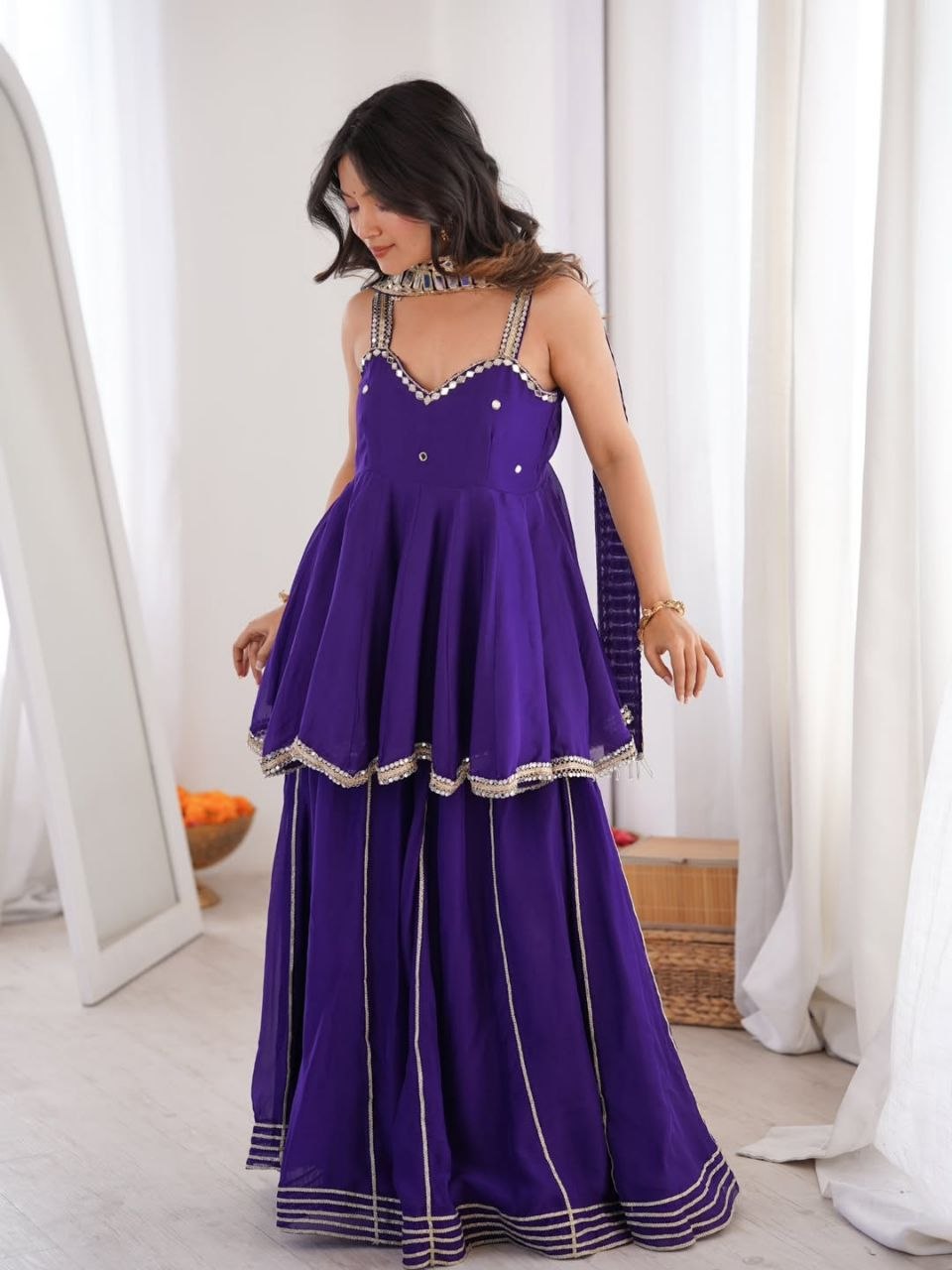 AakrishDesigners Tranding Blue Plazzo set