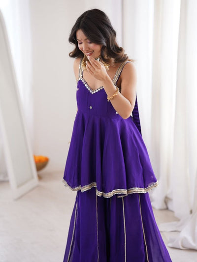AakrishDesigners Tranding Blue Plazzo set
