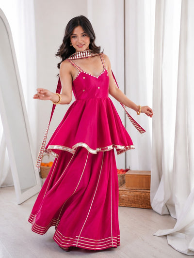 Aakrish Designers Tranding Pink Plazzo set