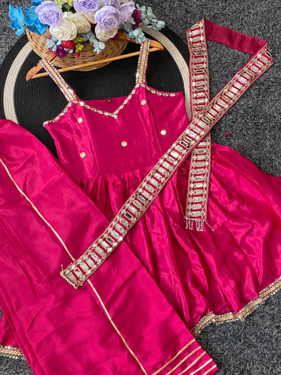 Aakrish Designers Tranding Pink Plazzo set