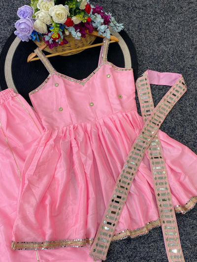 Aakrish Designers Tranding Baby Pink Plazzo set