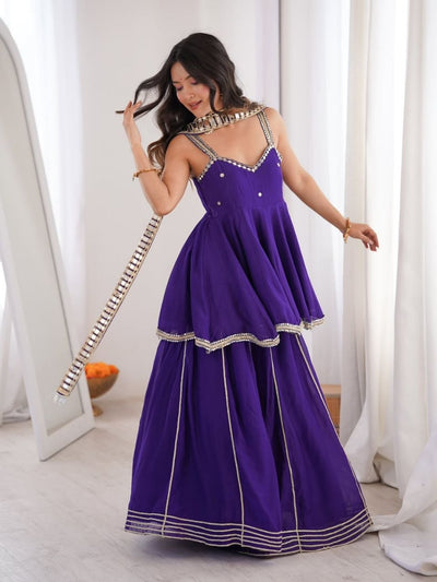 AakrishDesigners Tranding Blue Plazzo set