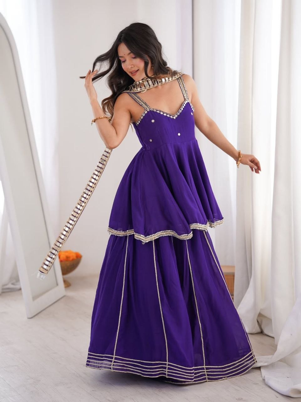 AakrishDesigners Tranding Blue Plazzo set