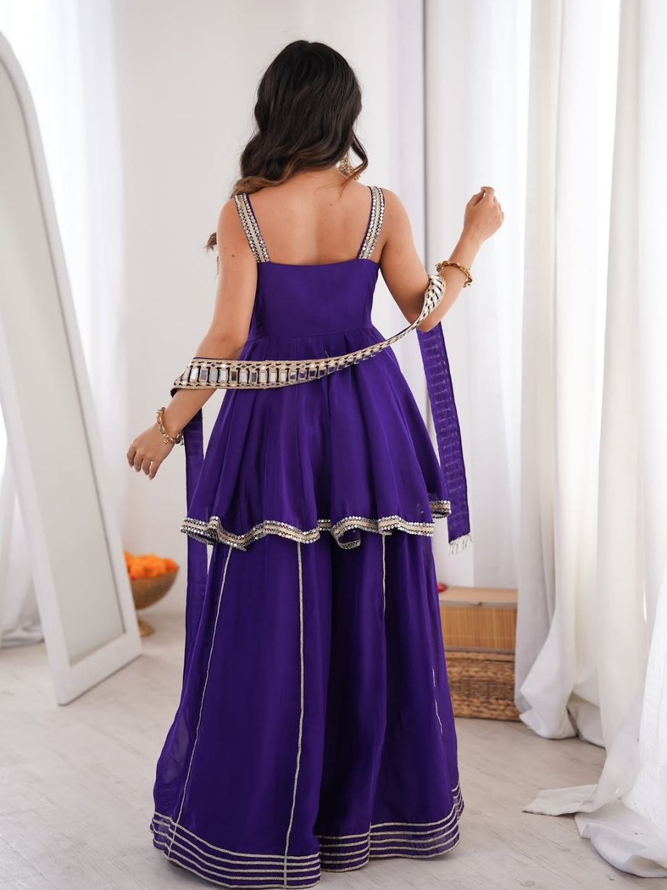 AakrishDesigners Tranding Blue Plazzo set