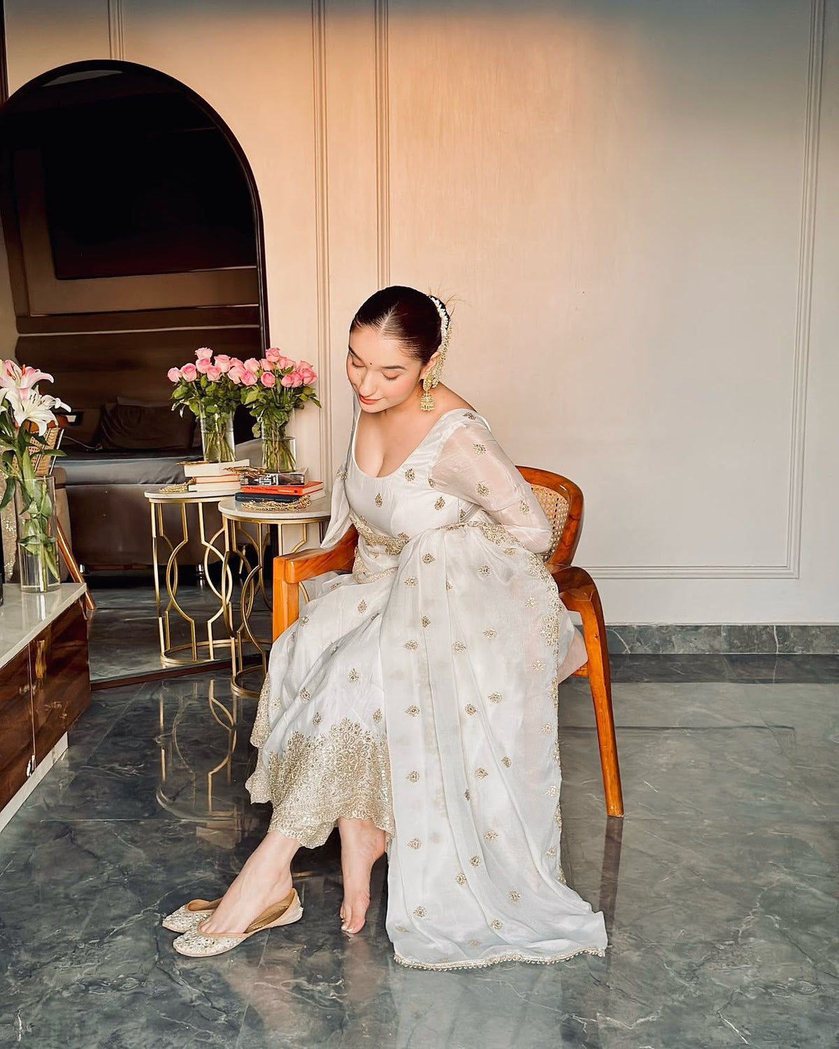 Aakrish Designers Presenting New Collection Heavy Chinon Silk Gown