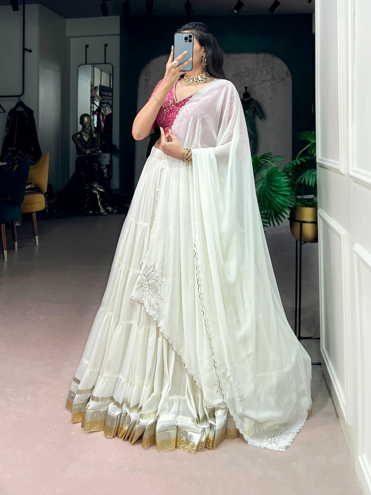 Aakrish designers Presenting New Collection Heavy Chinon Silk lengha choli