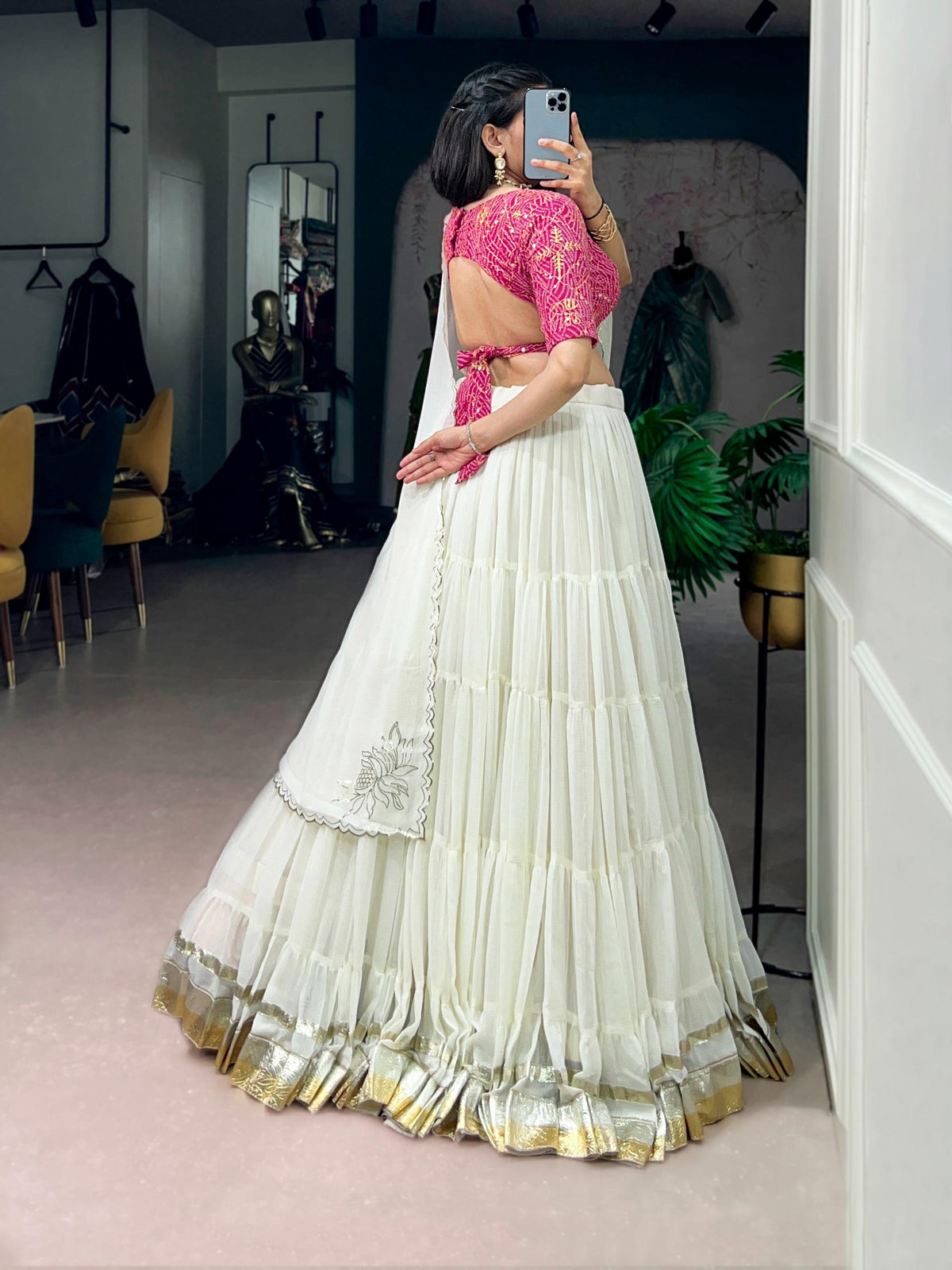Aakrish designers Presenting New Collection Heavy Chinon Silk lengha choli