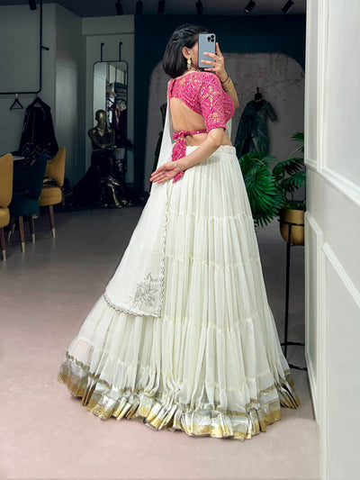 Aakrish designers Presenting New Collection Heavy Chinon Silk lengha choli