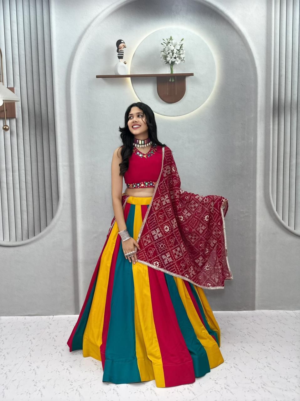 AAKRISH DESIGNERS Launching Navratri Special Lehenga choli with vintage duptto