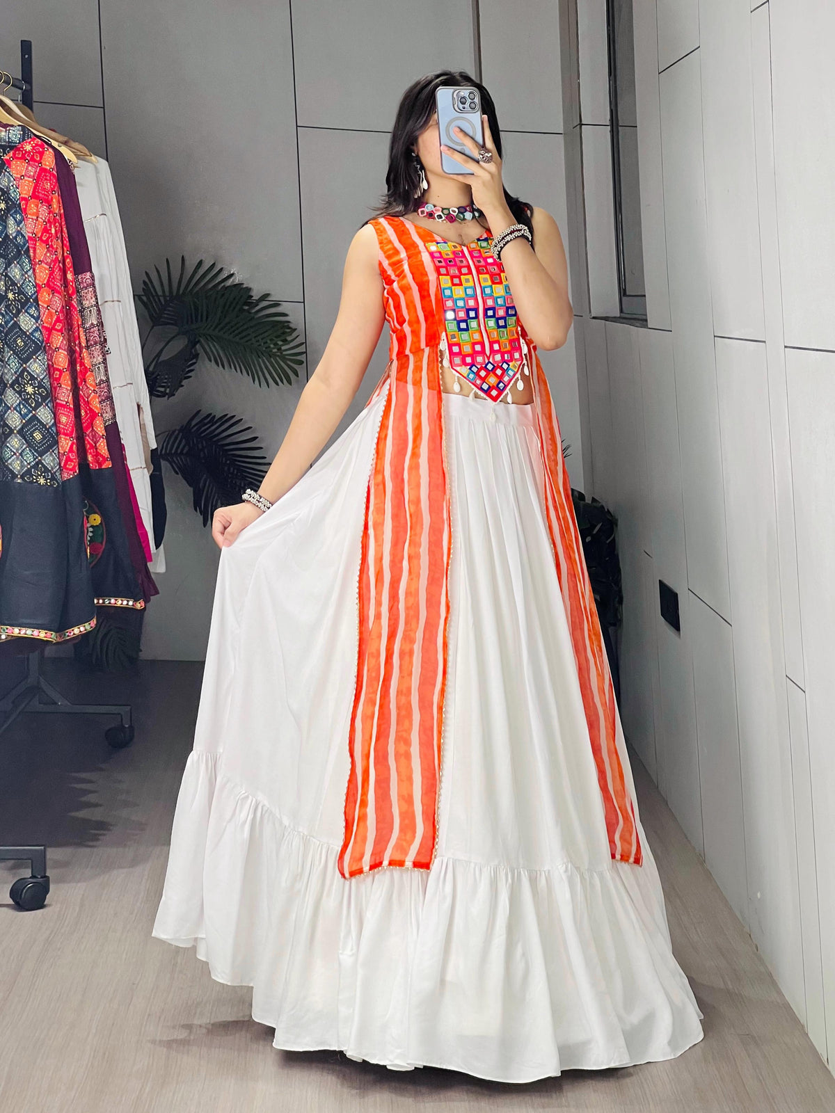 Aakrish Designers Prints Kurtis With Traditional Lehenga Sets