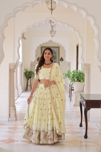 Aakrish Designers Desirable Women's Lehenga Made With Vichitra Silk With Rich Sequins