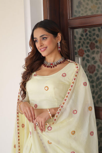 Aakrish Designers Desirable Women's Lehenga Made With Vichitra Silk With Rich Sequins
