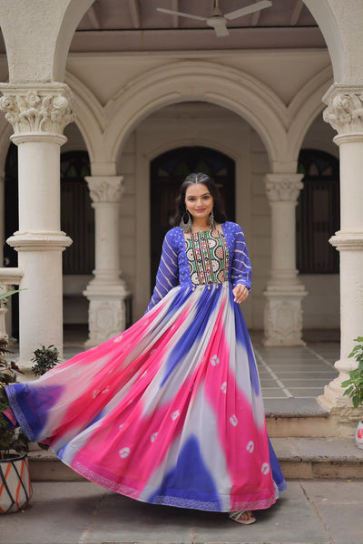 AAKRISH DESIGNERS EASY TO WEAR NAVRATRI COLLECTIOB GOWN UNIQE STYLE