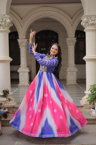 AAKRISH DESIGNERS EASY TO WEAR NAVRATRI COLLECTIOB GOWN UNIQE STYLE