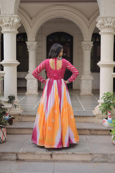 AAKRISH DESIGNERS EASY TO WEAR NAVRATRI COLLECTIOB GOWN UNIQE STYLE