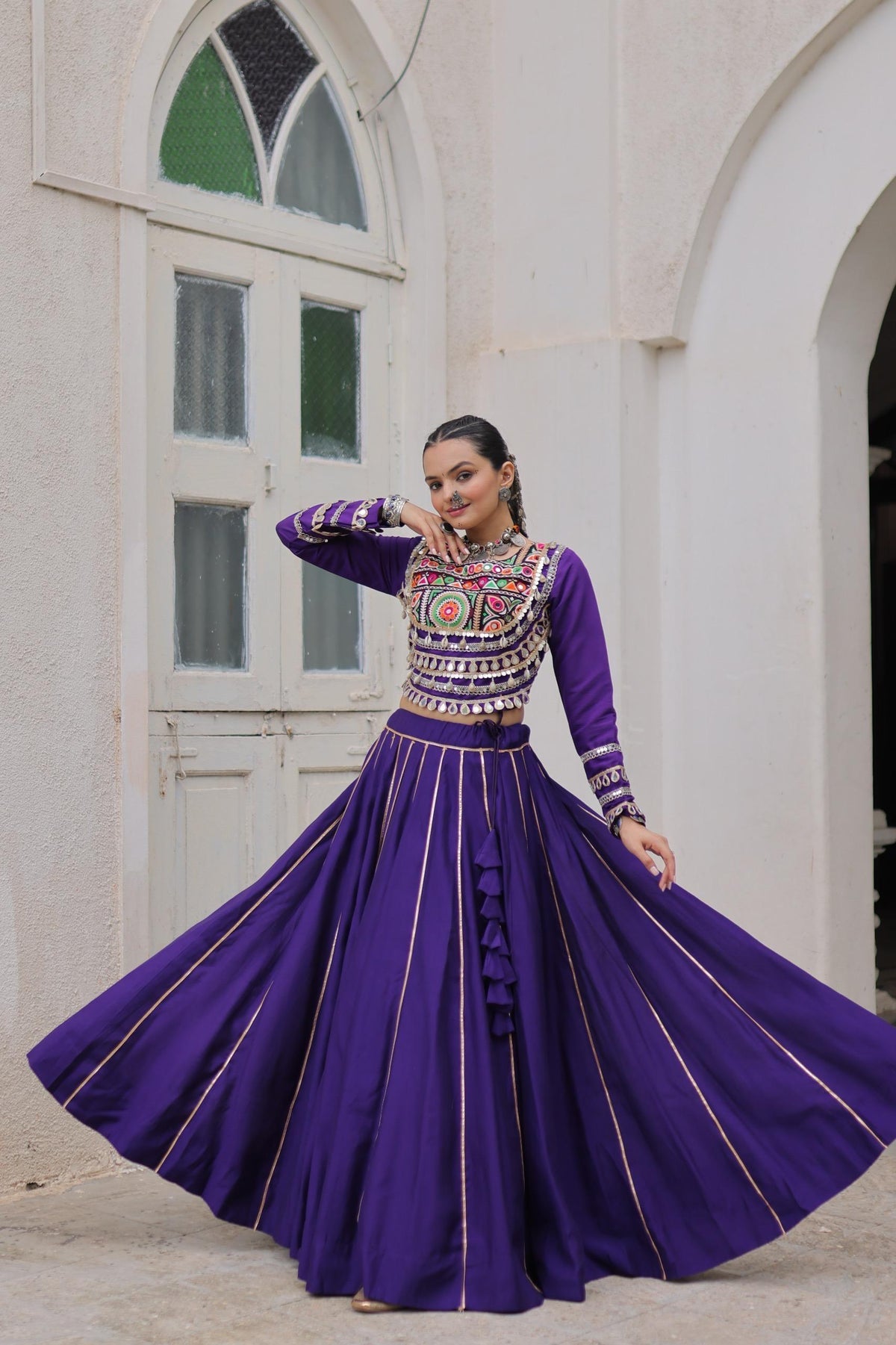 AAKRISH DESIGNERS MULTY COLOUR NAVRATRI LEHENGA CHOLI COLLECTIONS