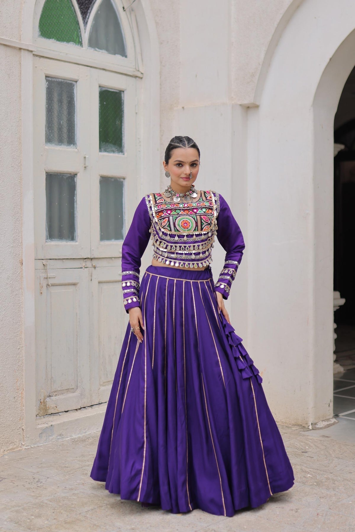 AAKRISH DESIGNERS MULTY COLOUR NAVRATRI LEHENGA CHOLI COLLECTIONS
