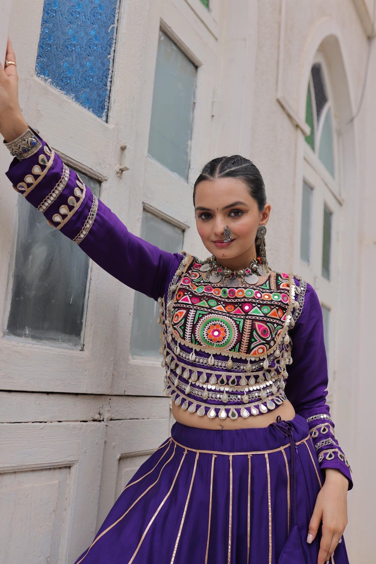 AAKRISH DESIGNERS MULTY COLOUR NAVRATRI LEHENGA CHOLI COLLECTIONS